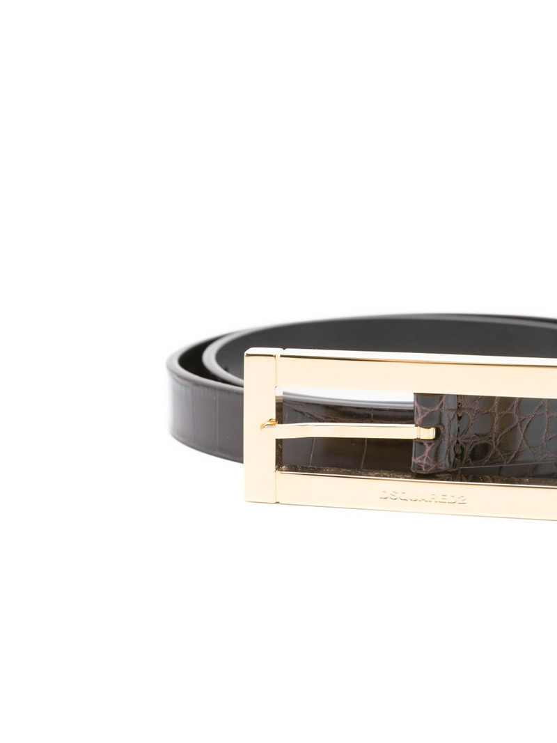 DSQUARED2 crocodile-effect buckle belt outlook