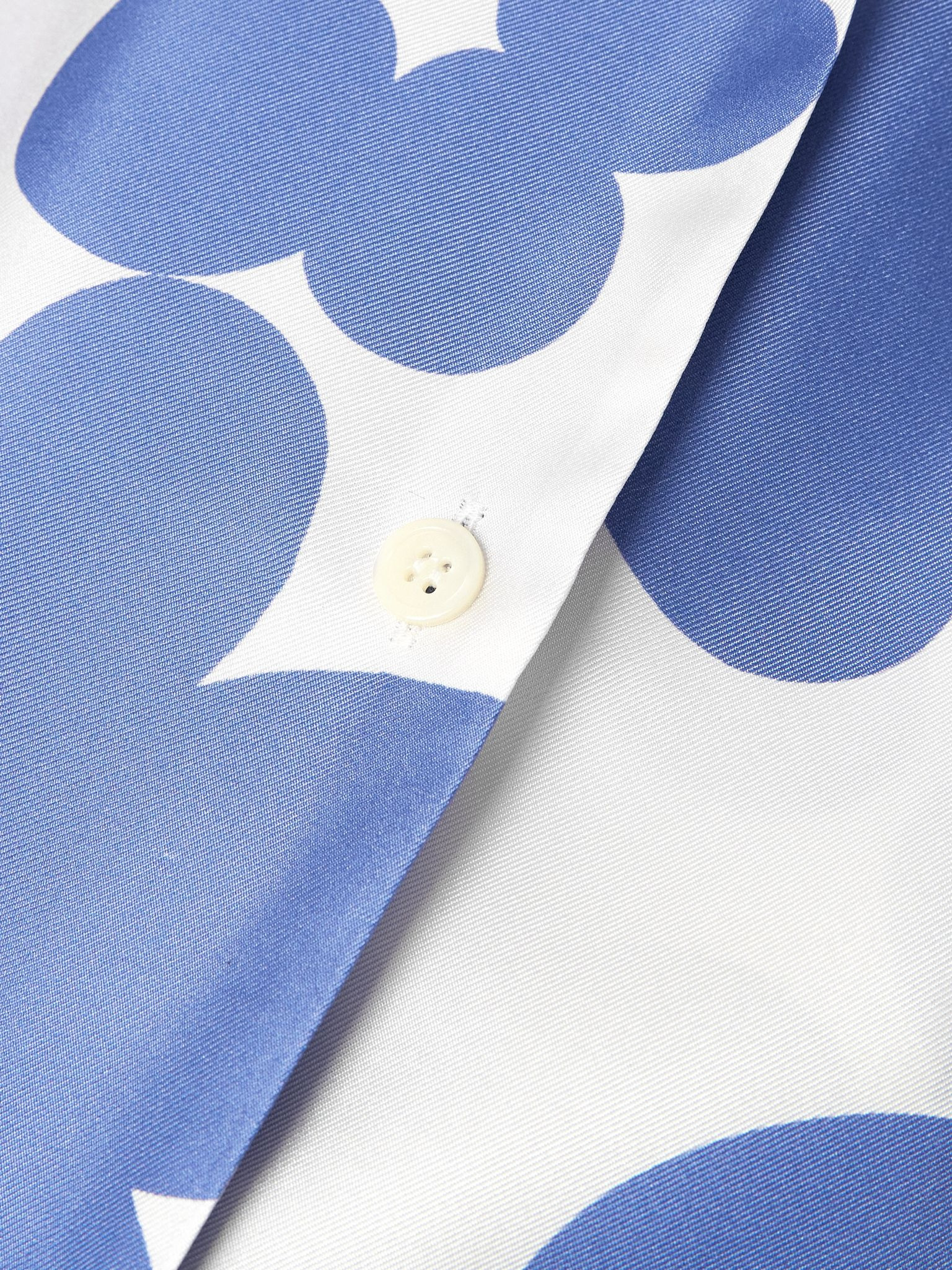 Floral-print silk-twill shirt Blue - 5