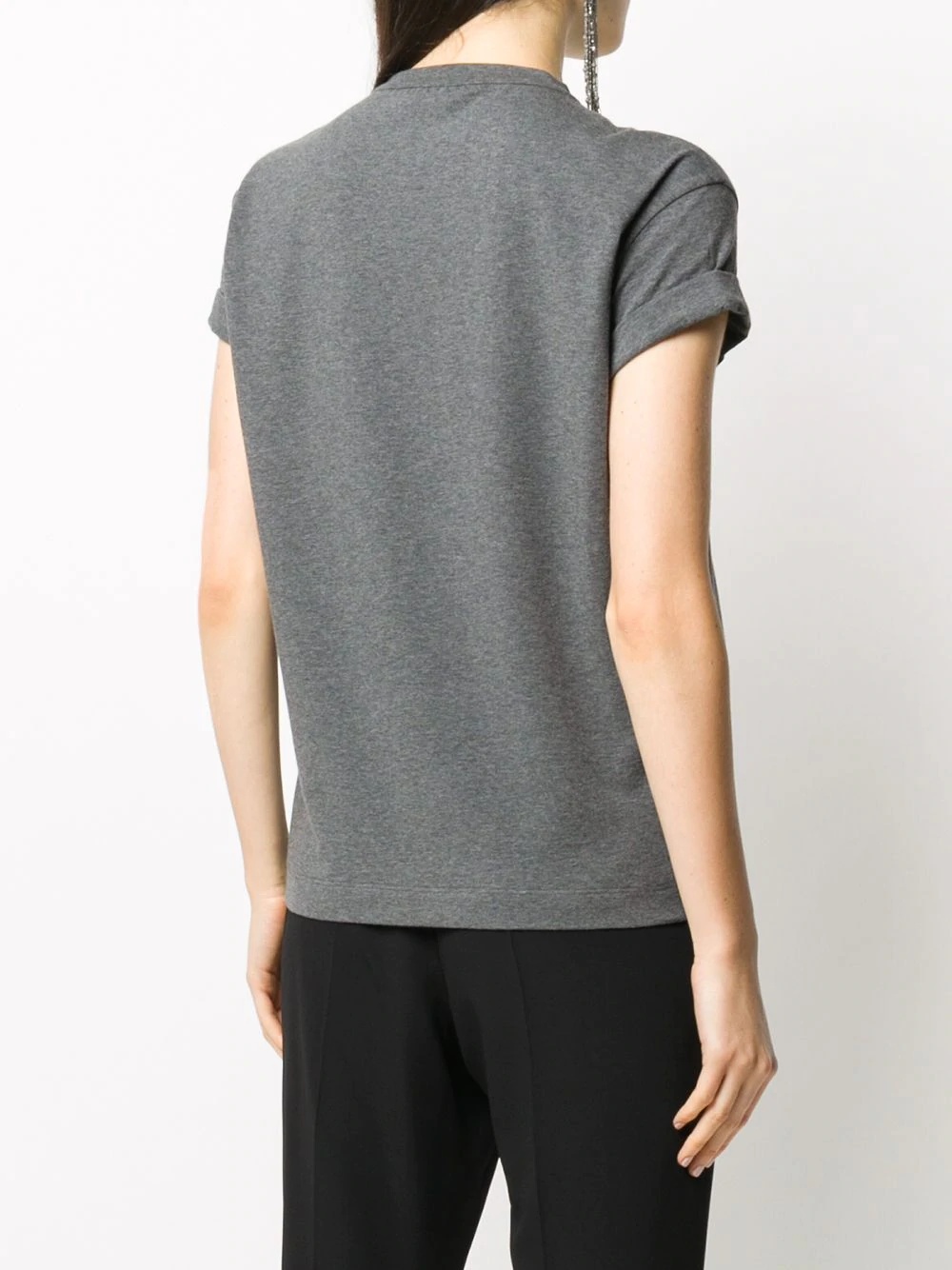 rolled sleeve T-shirt - 4