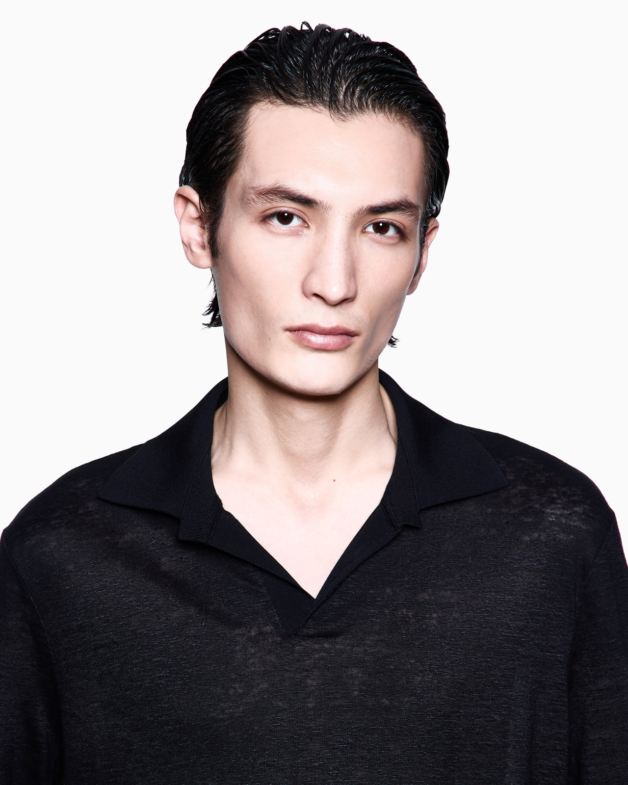 LONG-SLEEVED POLO SHIRT IN LINEN JERSEY - 5