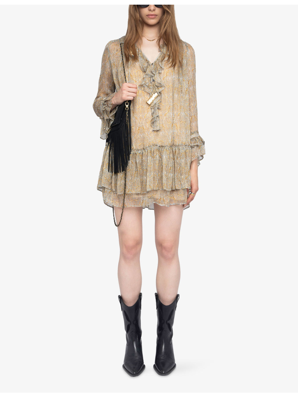 Ralice Ruffle-Trim Chiffon Mini Dress - 2