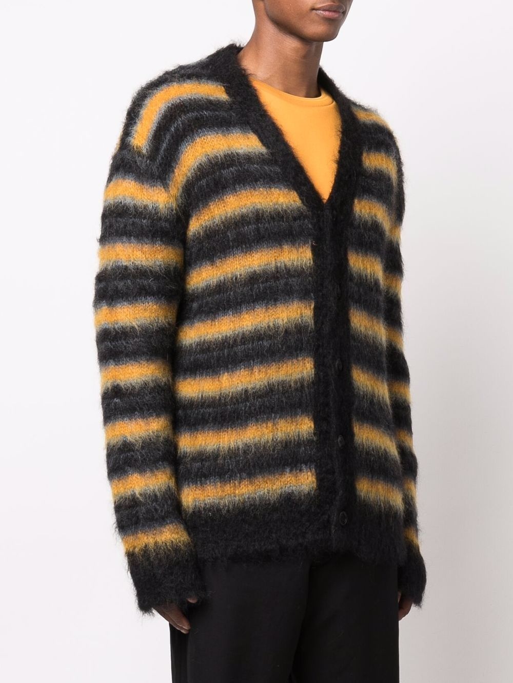stripe-pattern cardigan - 3