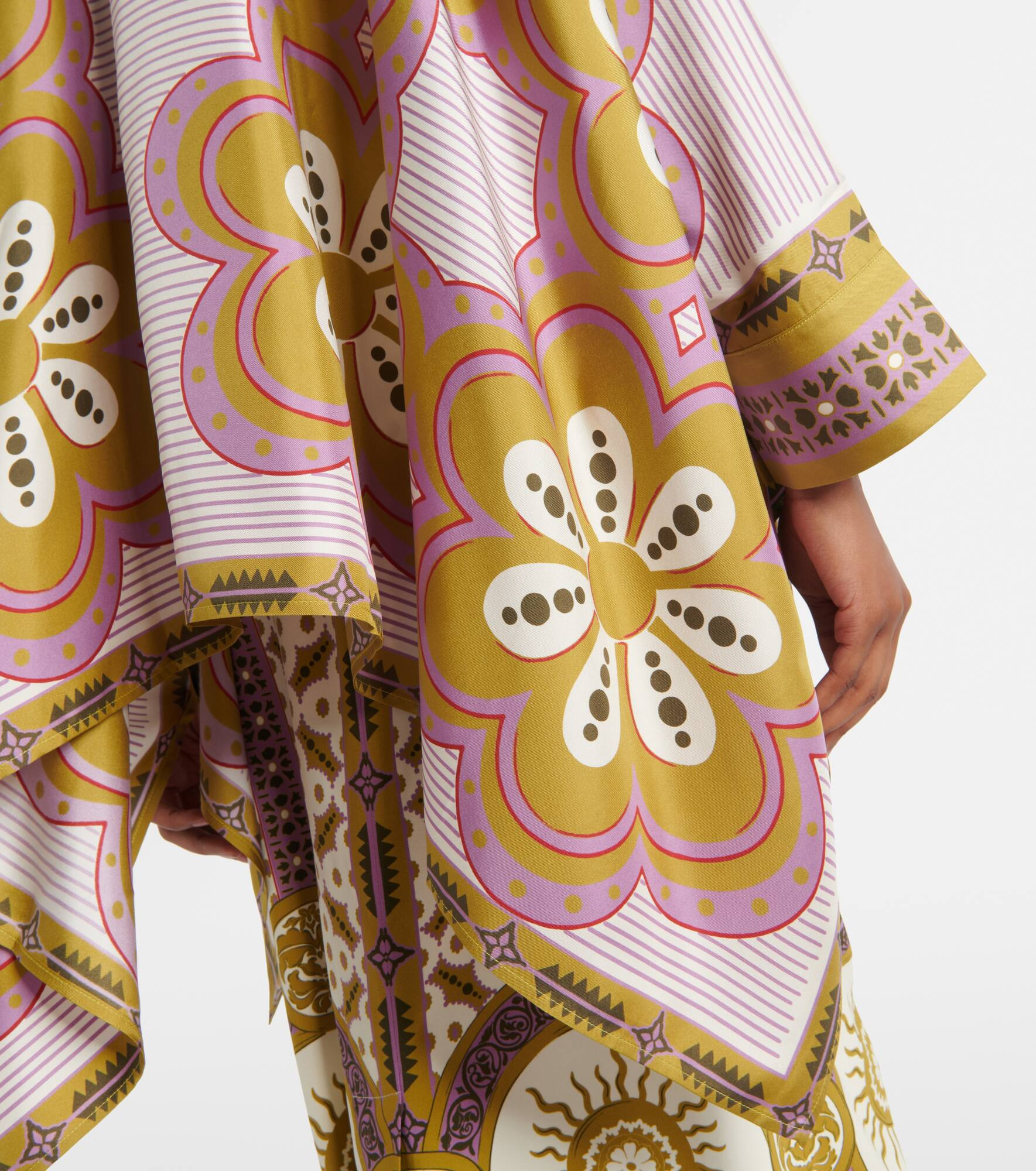 Foulard printed silk twill shirt - 5
