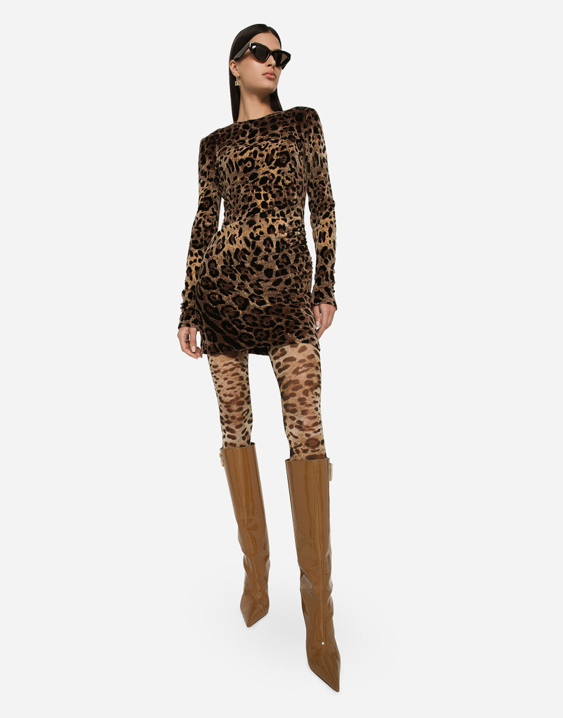 Short chenille jacquard dress with DG logo 5