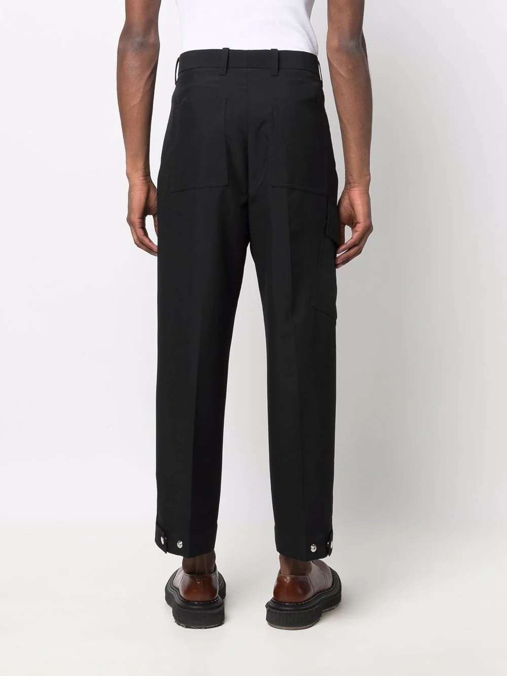 straight-leg cotton trousers - 4