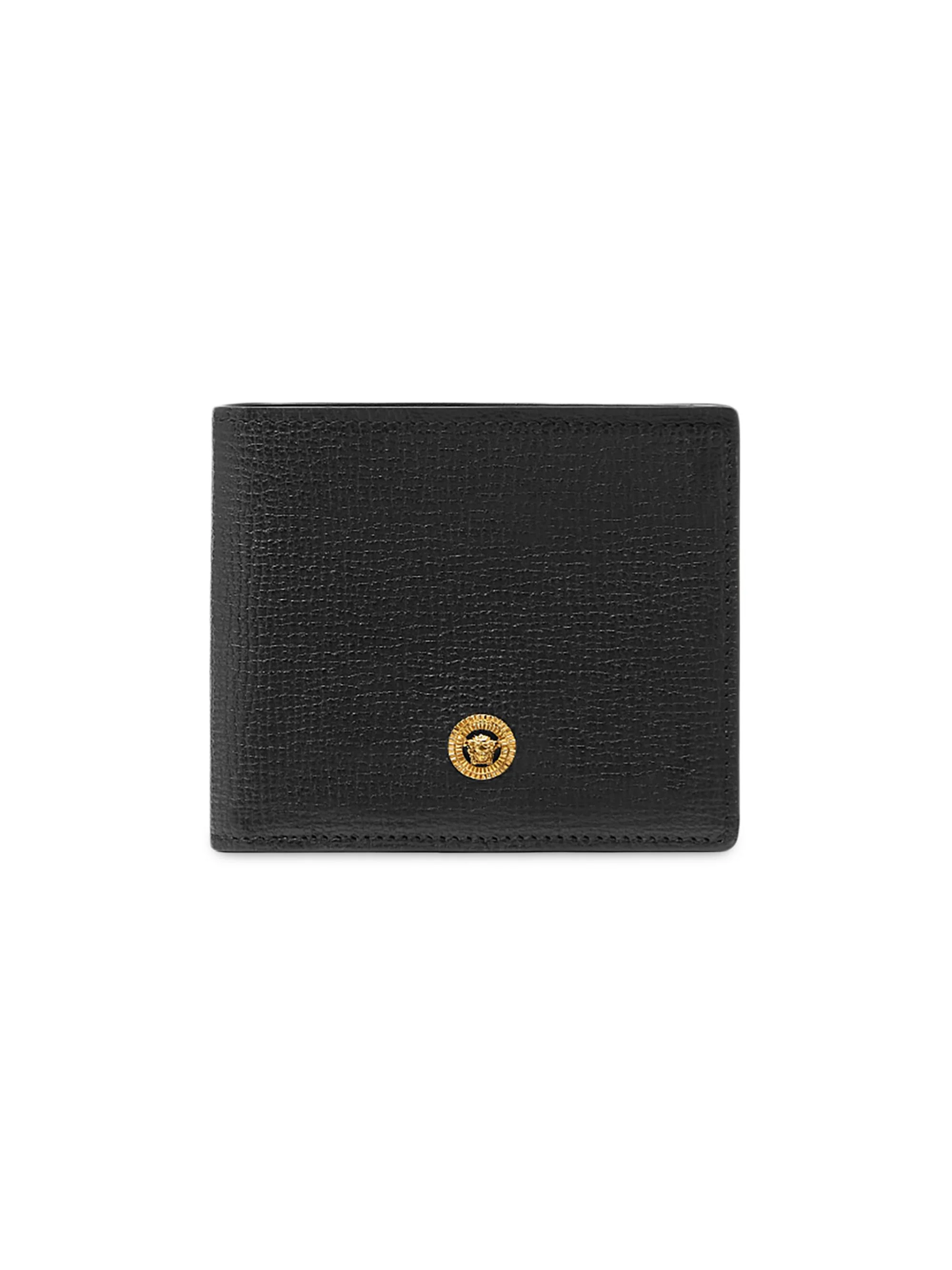 Men's Leather Bifold Wallet - Black Gold - 1