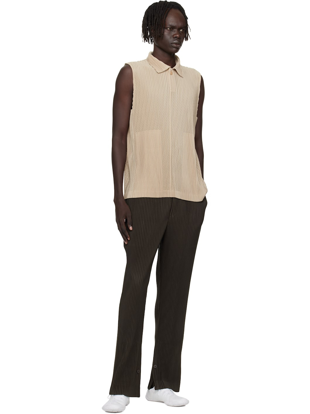 Beige Light Mesh Polo - 4