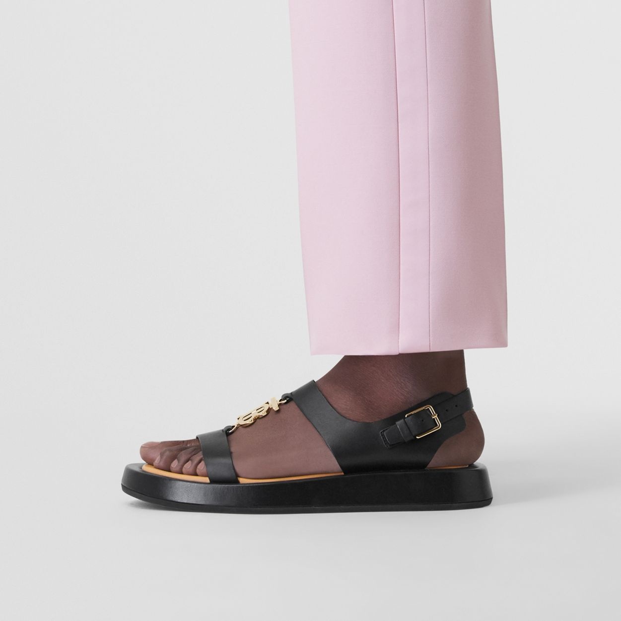 Monogram Motif Leather Sandals - 3