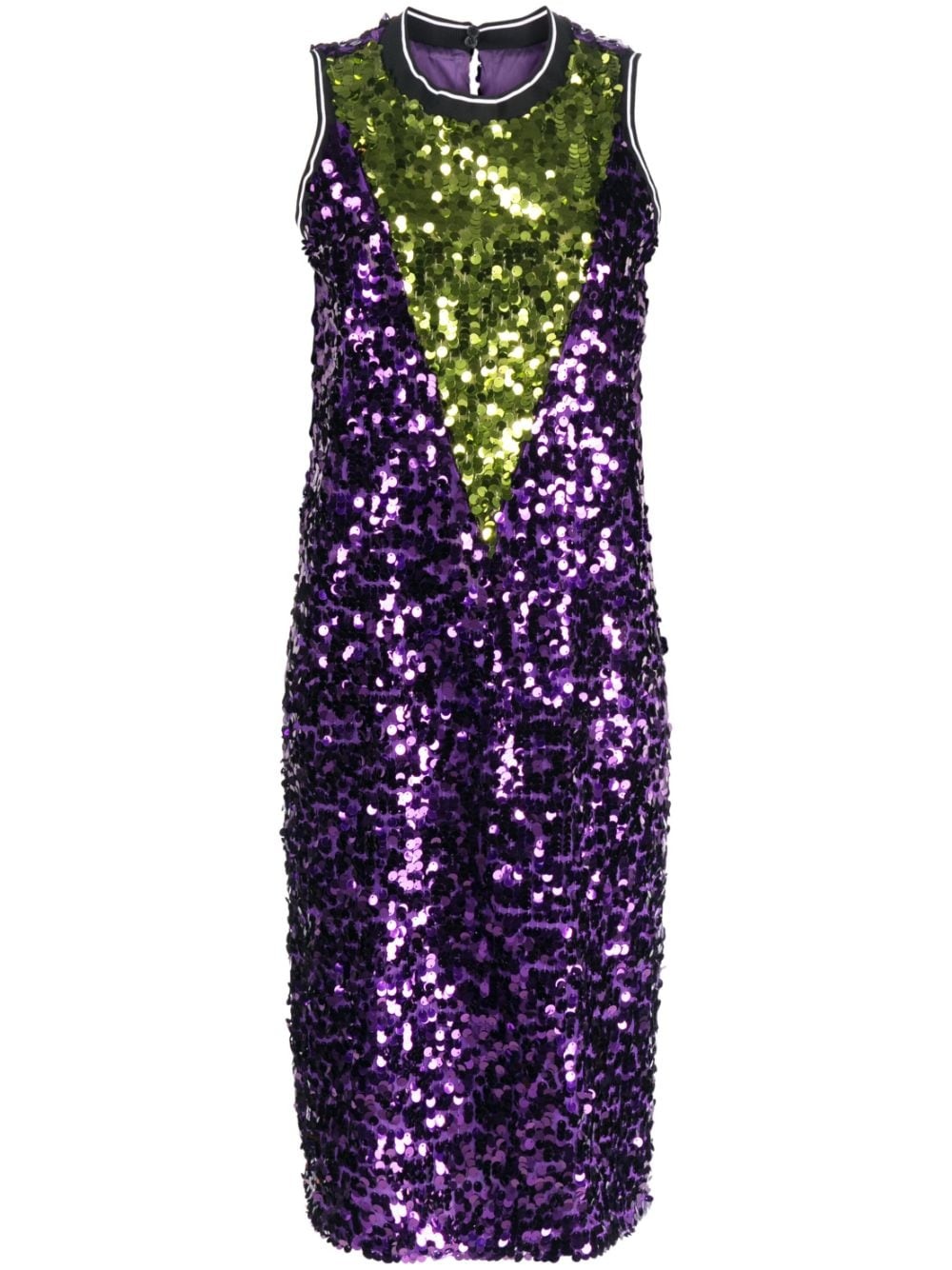 colour-block sequin midi dress - 1