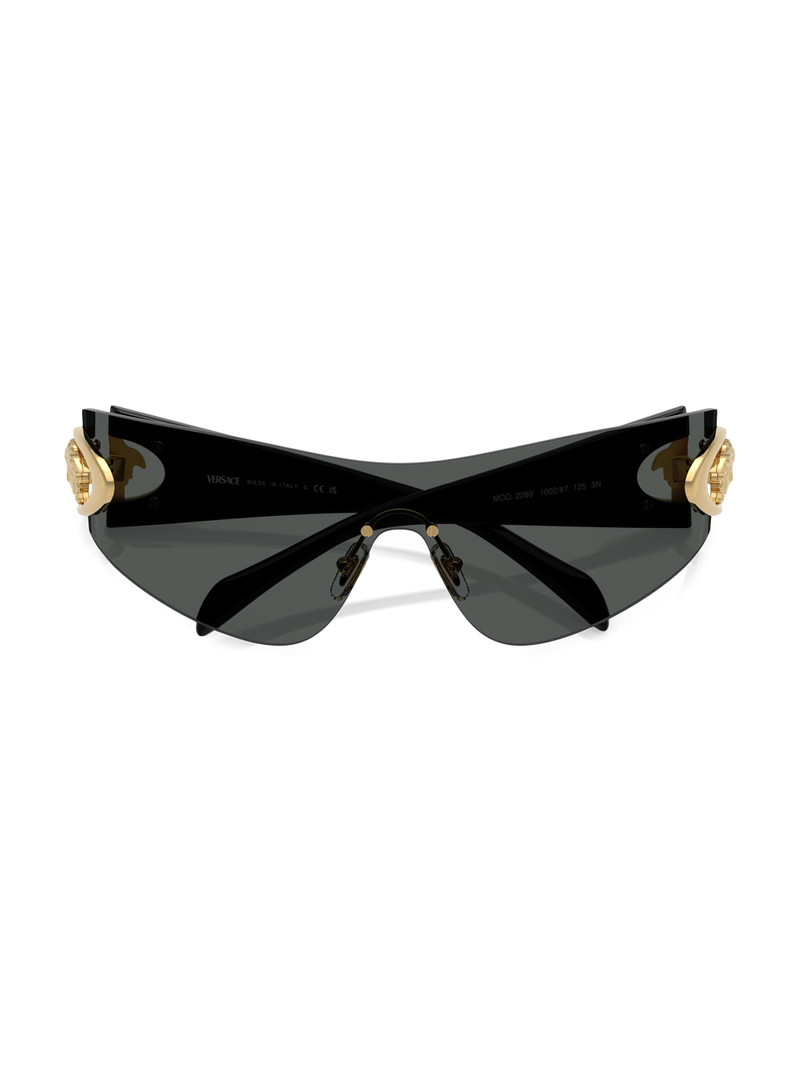 Women's 142MM Logo-Detailed Shield Sunglasses - Black Dark Grey 5