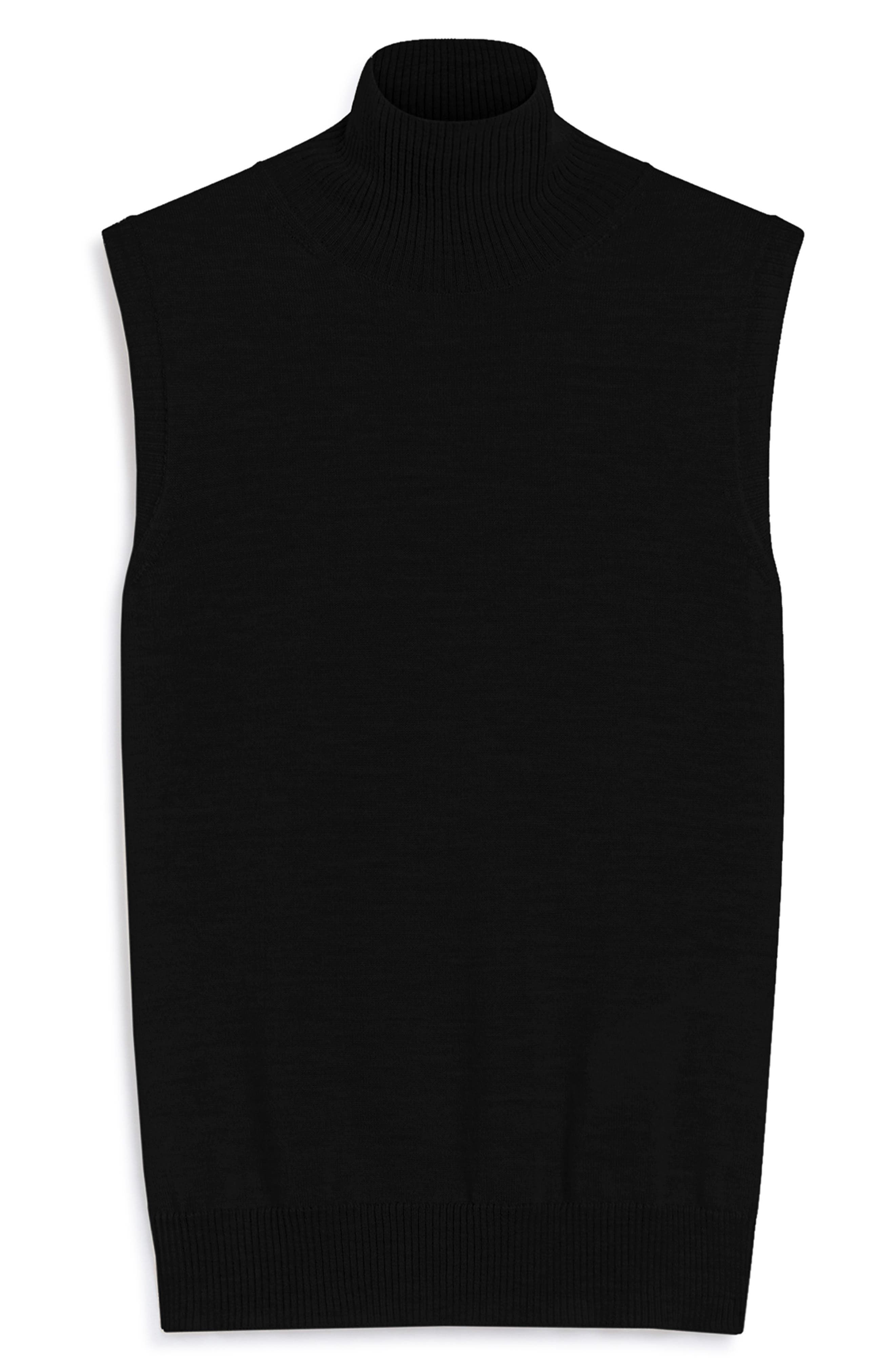 SPORTMAX Vertigo Sleeveless Virgin Wool Sweater in Black at Nordstrom - 3