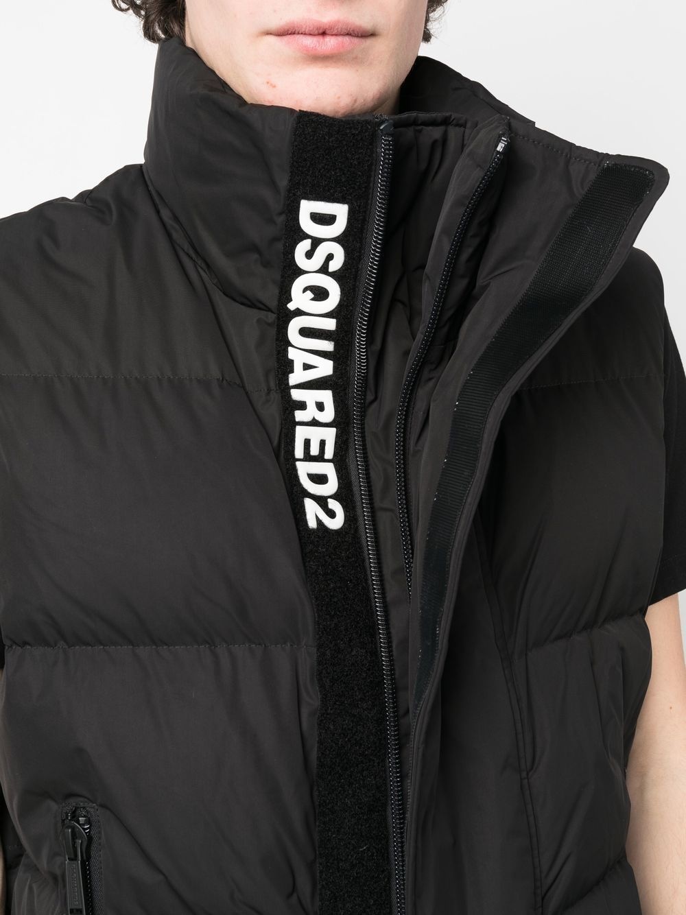 funnel-neck padded gilet - 5