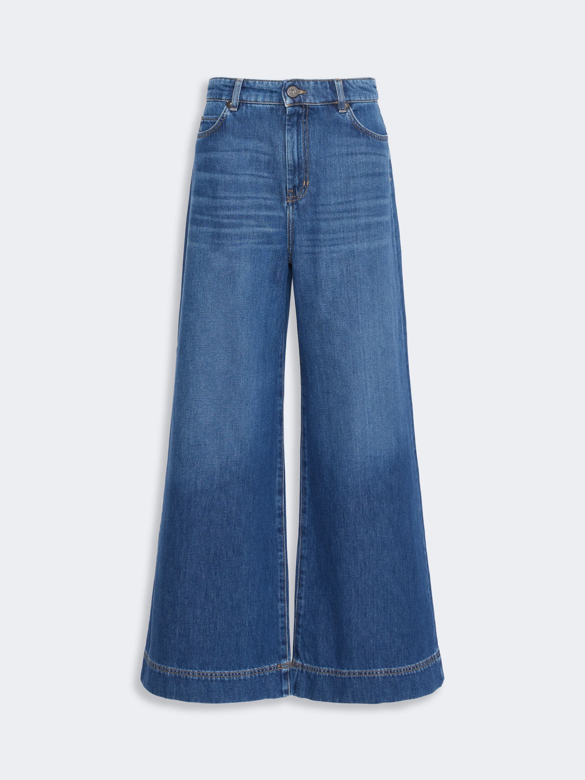 CIRO Cotton denim wide-leg jeans - NAVY - 1