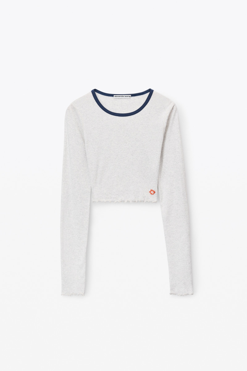 lettuce hem crewneck in micro rib jersey 1