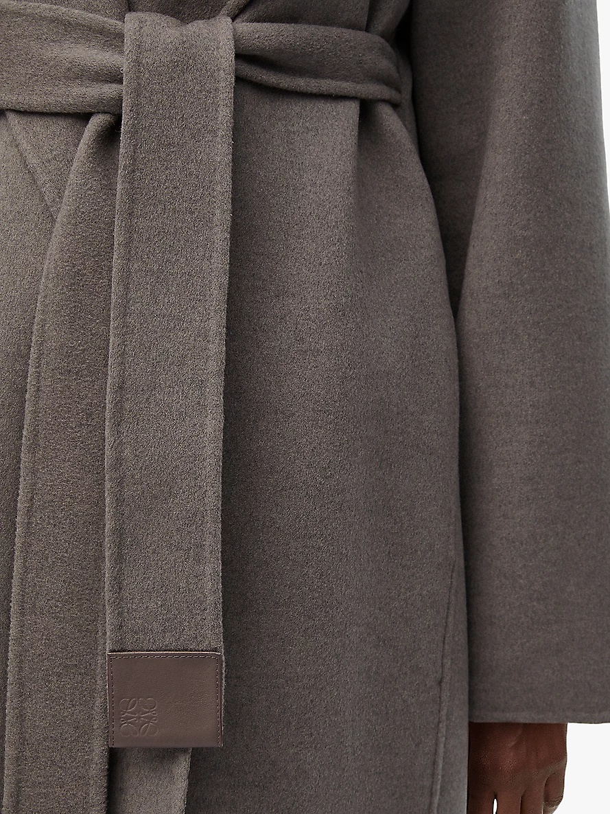 Belted relaxed-fit wool and cashmere-blend coat - 5