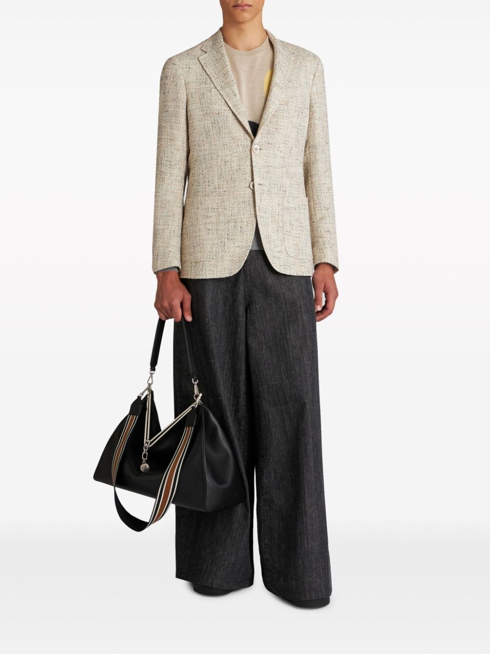 single-breasted bouclÃ© blazer - 2