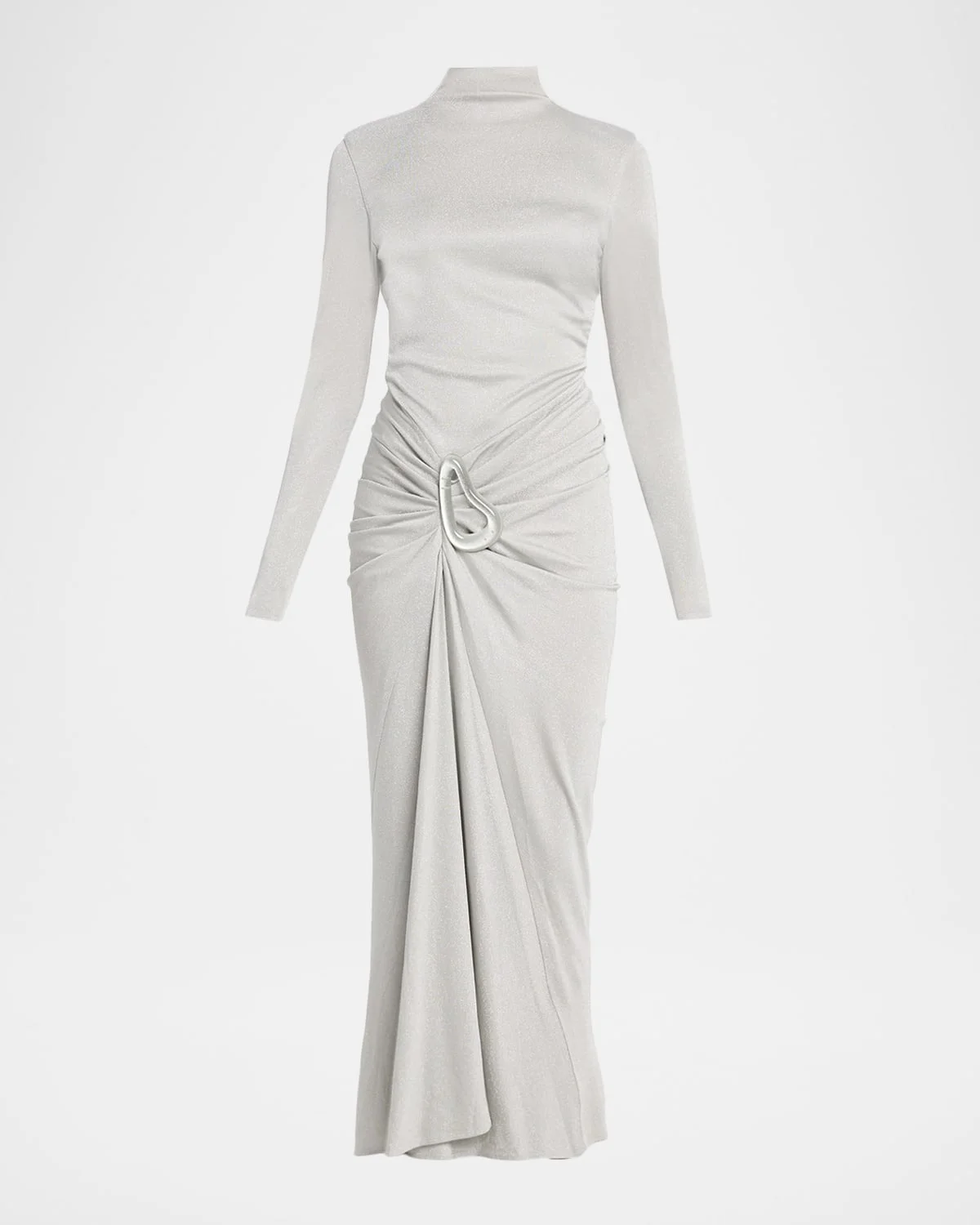 Venus Draped Long-Sleeve Midi Dress - 1