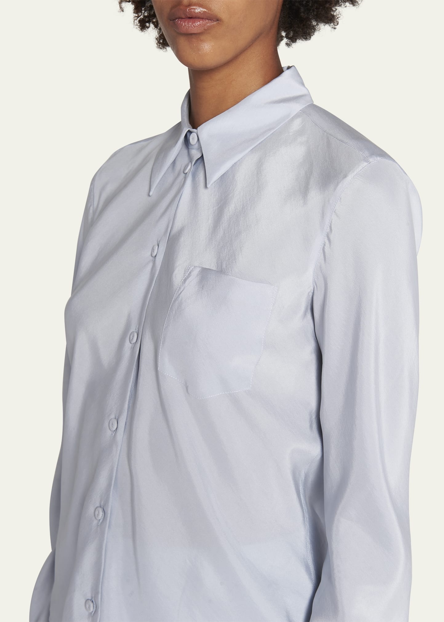 Silk Button-Down Blouse - 5