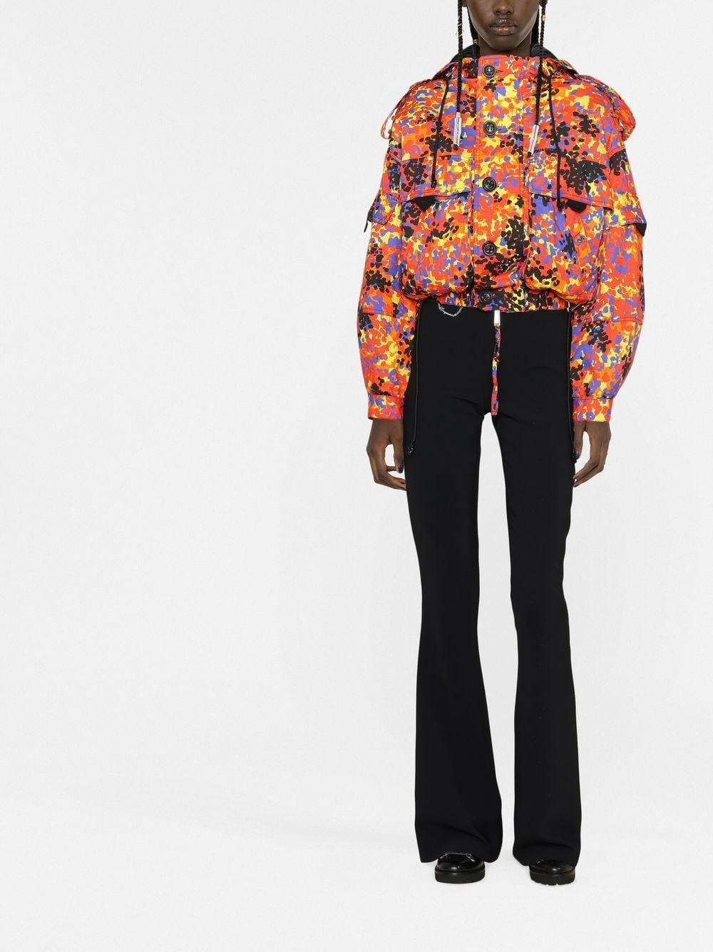 abstract print hooded jacket - 2