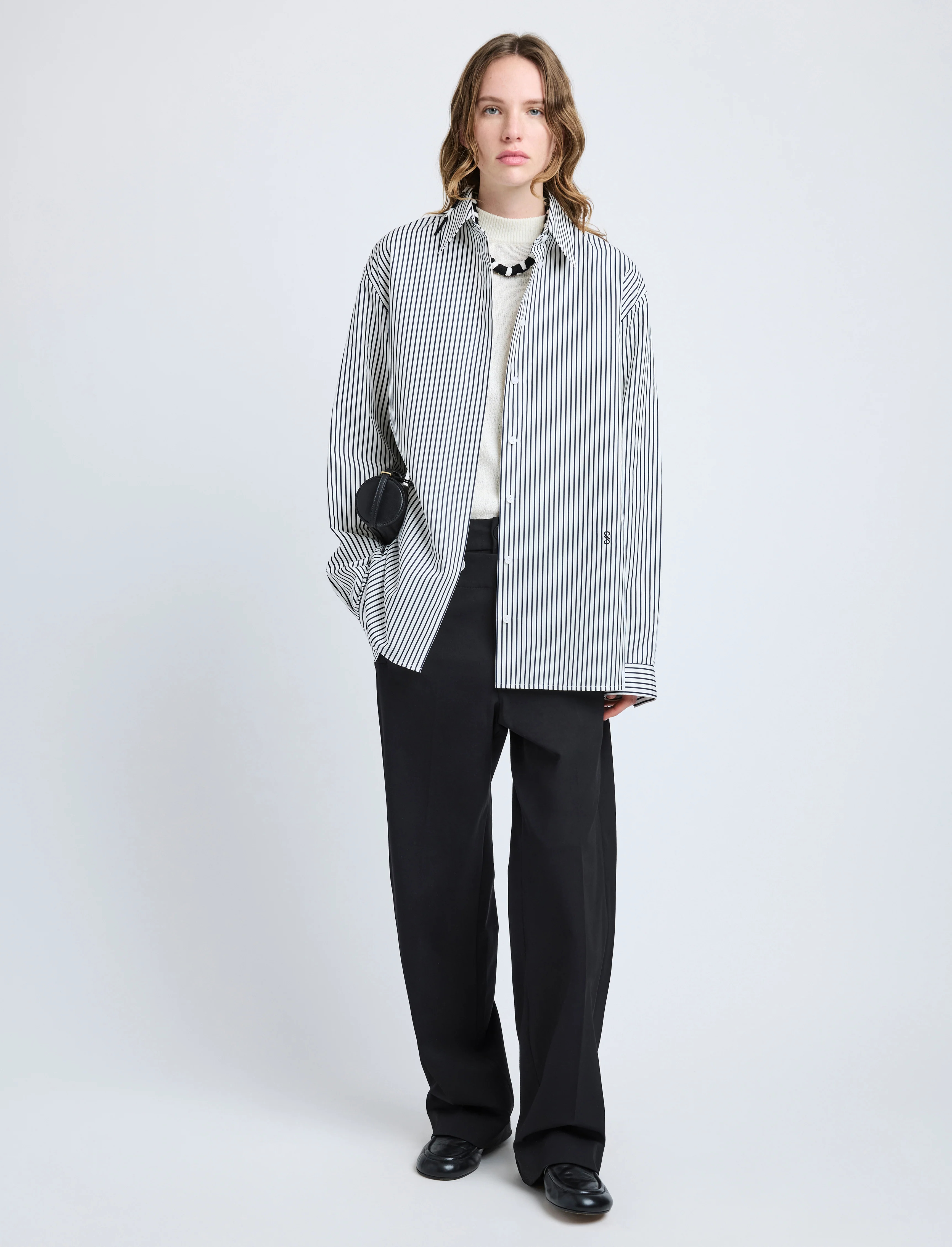 Hunter Top in Stripe Cotton Silk Poplin - 3