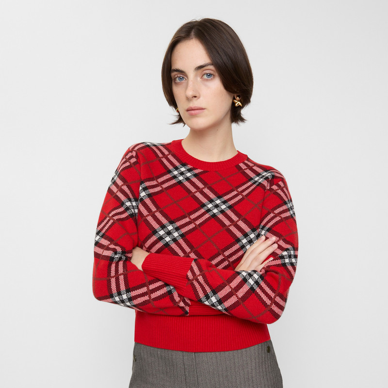 Burberry Check Wool Cashmere Blend Sweater outlook