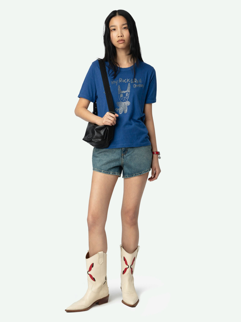Zadig & Voltaire Woos Devil Rhinestone Graphic Tee outlook