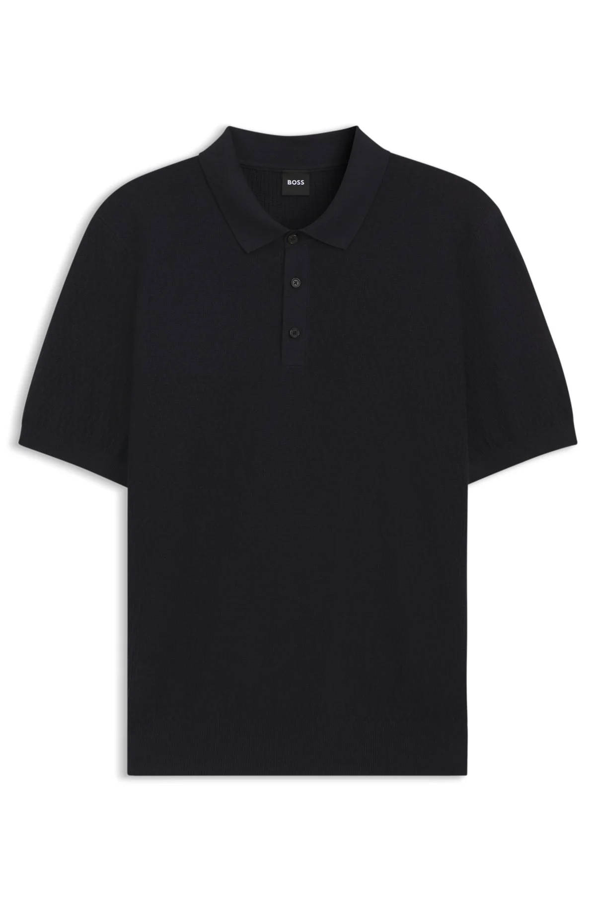 REGULAR-FIT KNIT POLO IN STRUCTURED FABRIC - 1