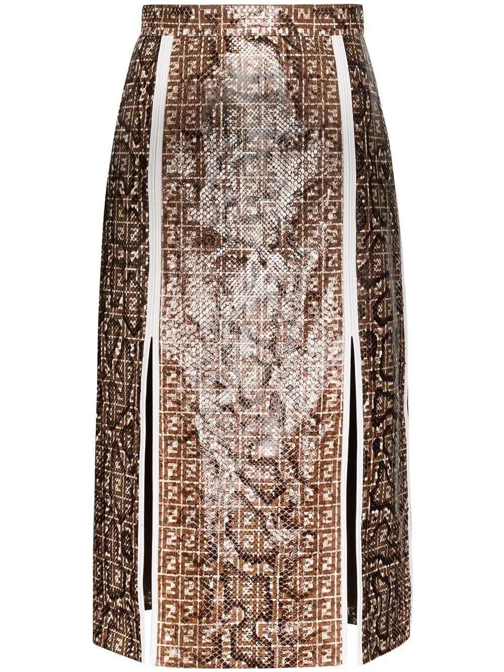 snake print FF motif skirt - 1