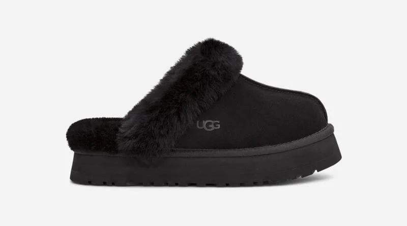 ® Women's Disquette Sheepskin Slippers in Black - 1