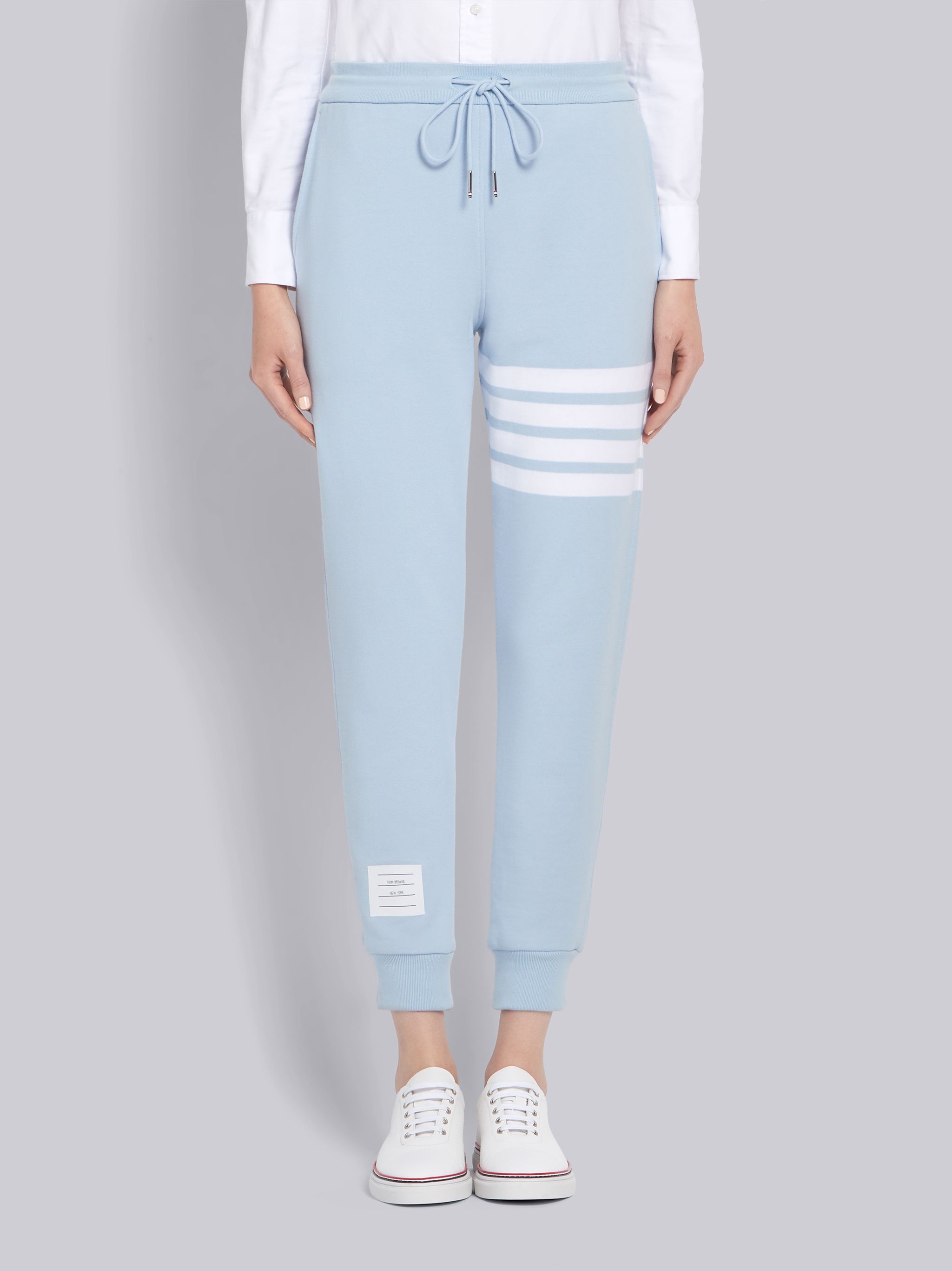 Light Blue Classic Loop Back 4-Bar Sweatpants - 1