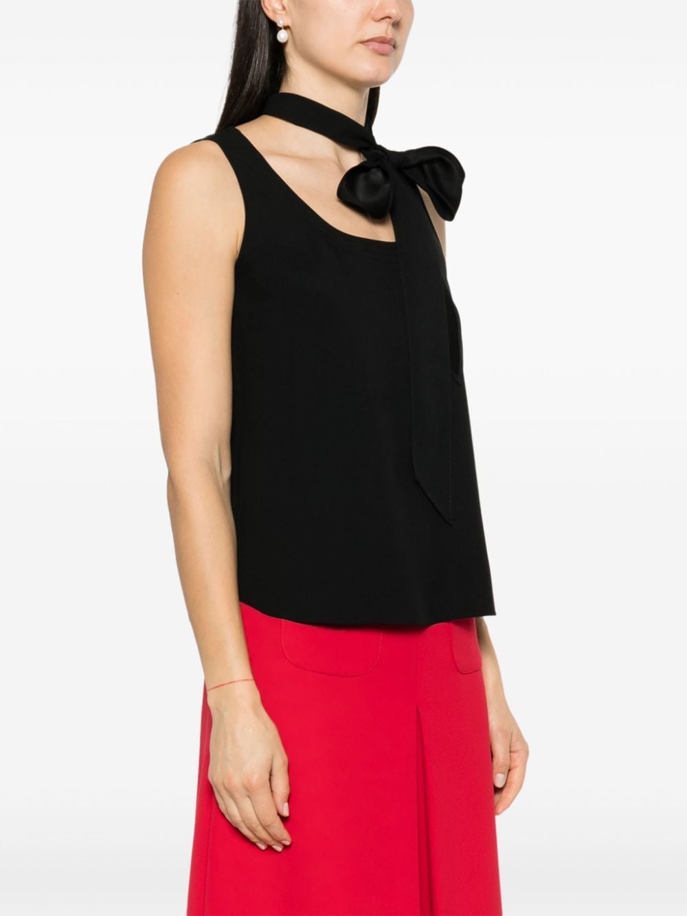 bow-detail sleeveless blouse - 3