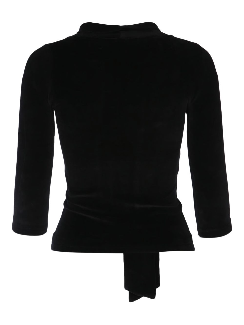 scarf-detail velvet top - 2