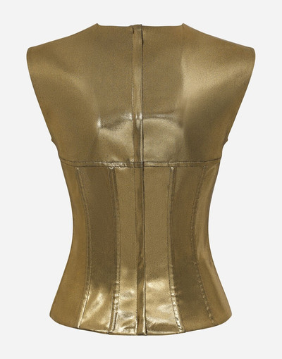 Dolce & Gabbana Short foiled satin corset top outlook