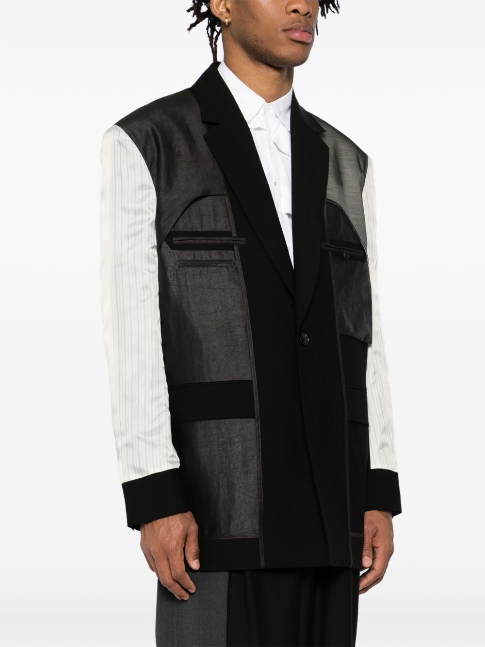 patchwork blazer - 3
