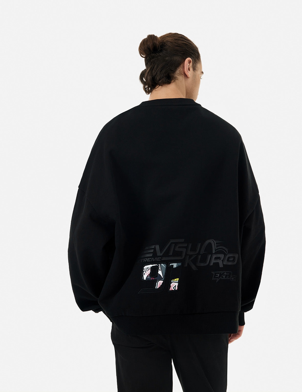 Faux Torn Pattern Oversized Sweatshirts - 6