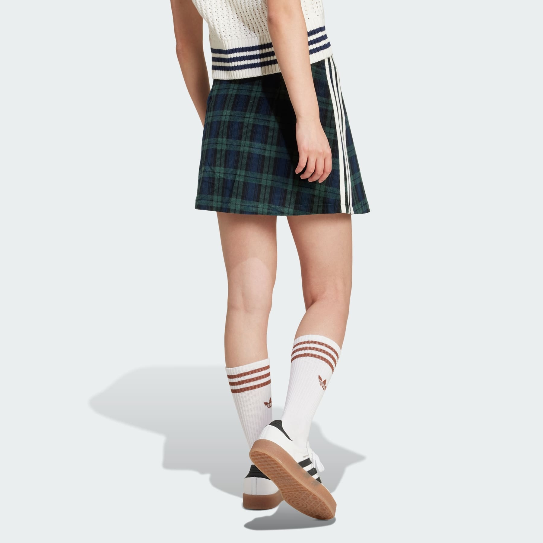 Corduroy Tartan Skirt - 3