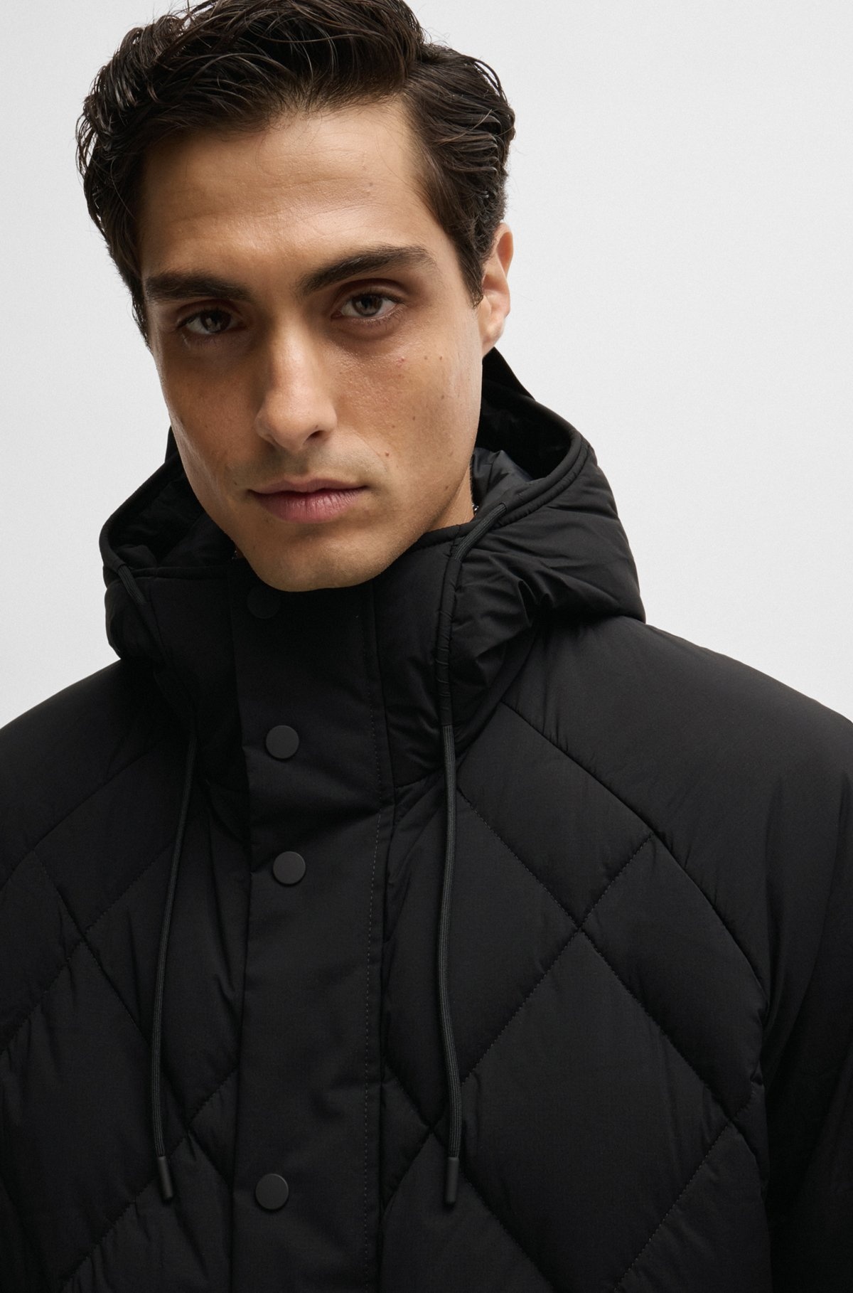 DOWN JACKET IN COMFORT-STRETCH RIPSTOP WITH HOODED COLLAR - 5