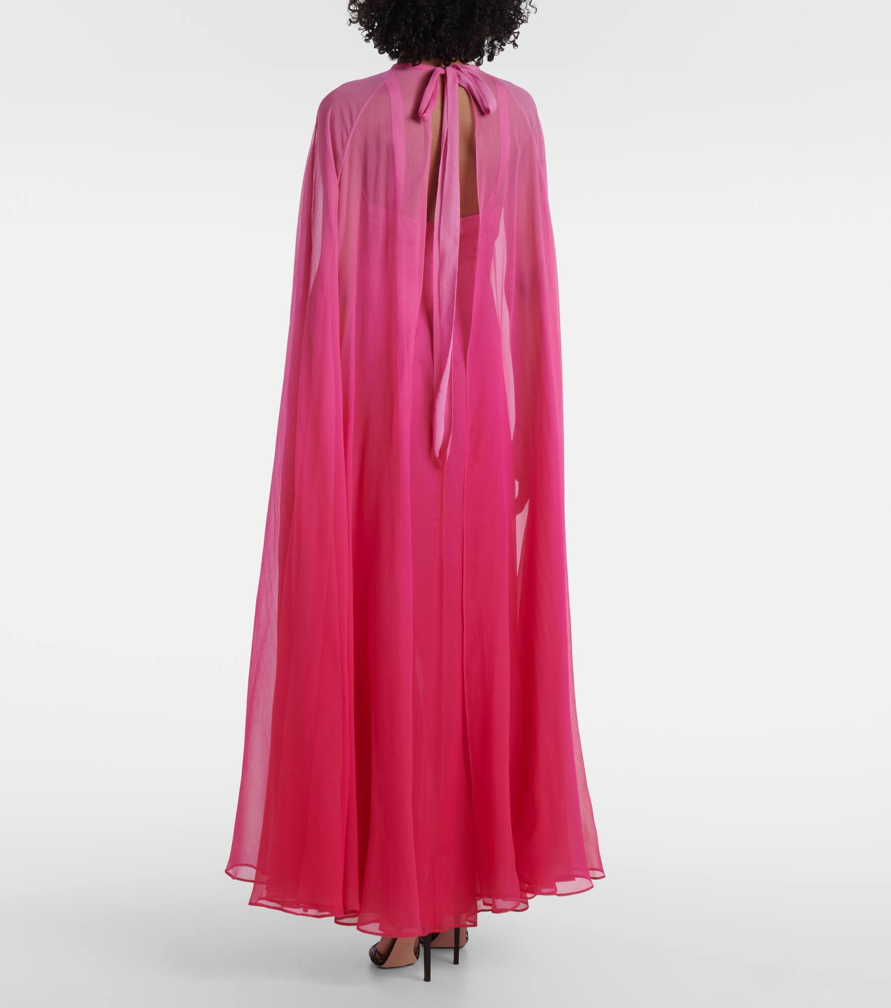 Ombré cutout silk crepon gown - 3