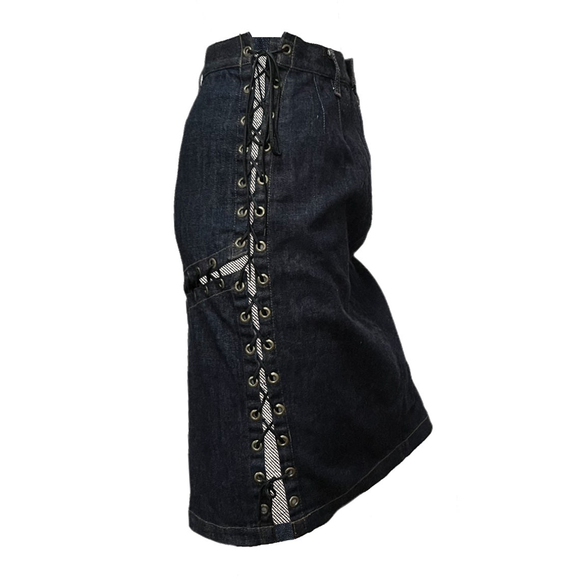 HYSTERICS - HYSTERICS Laced Up High Waisted Denim Midi Skirt - 3