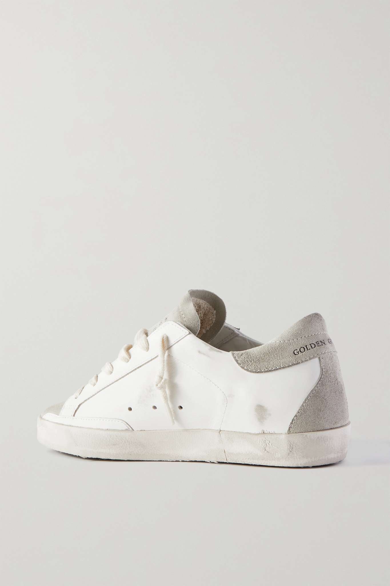 Superstar distressed leather and suede sneakers - 3