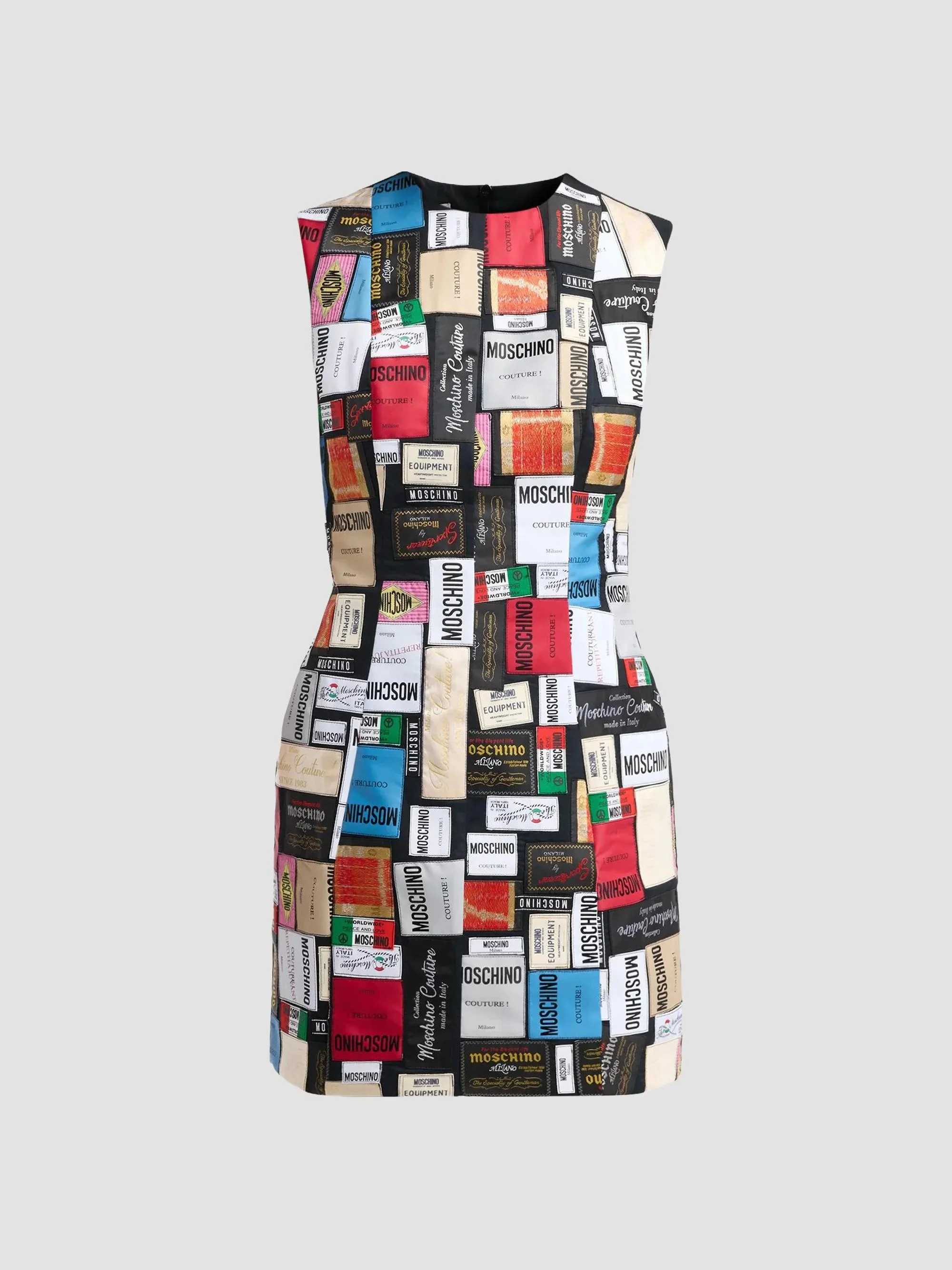 Women's Label-Print Cotton Mini Dress - Multi - 1