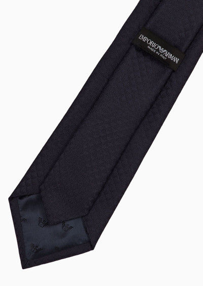 EMPORIO ARMANI Pure silk tie with jacquard monogram outlook