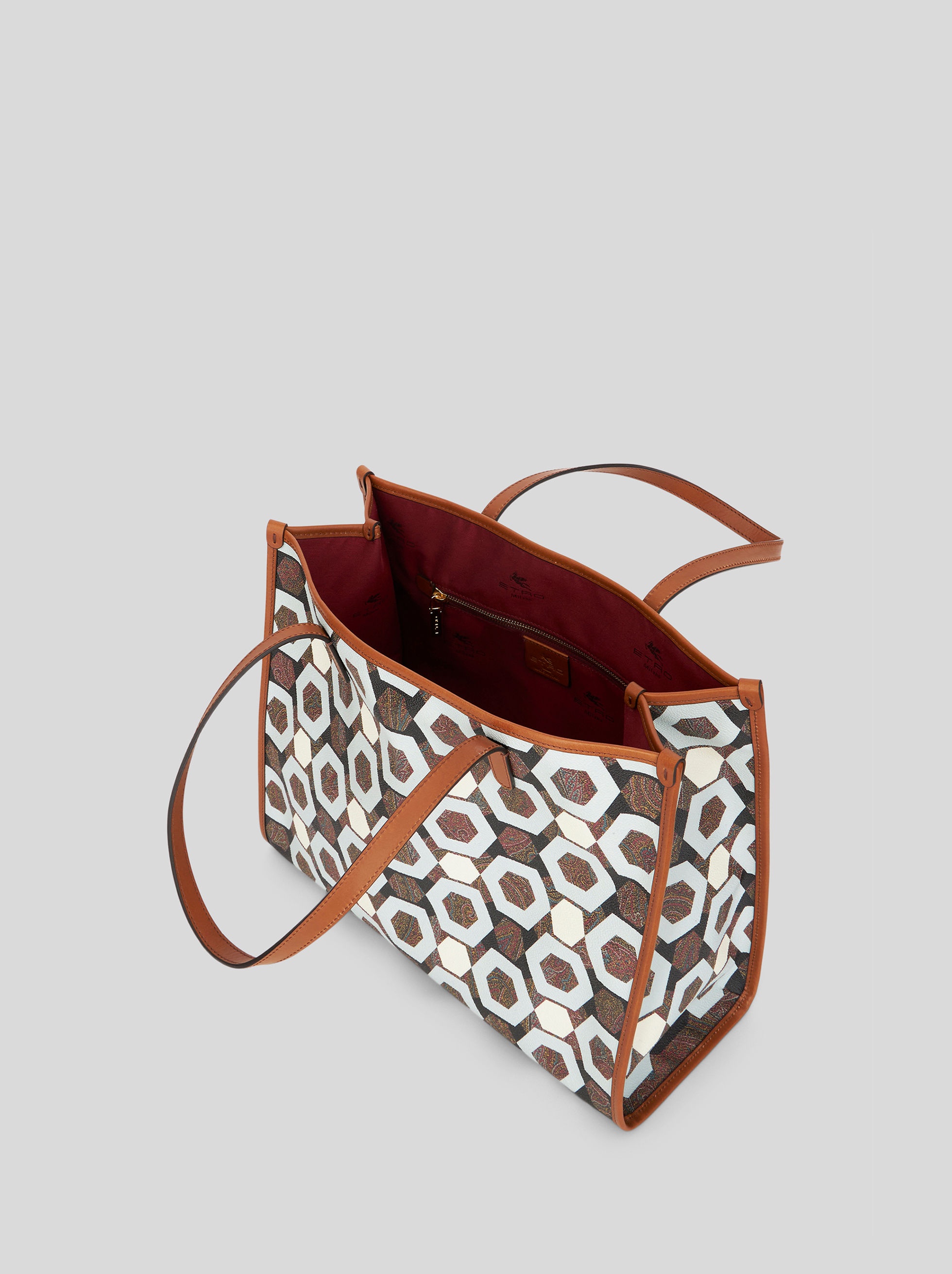 MEDIUM PAISLEY SHOPPING BAG WITH GEOMETRIC PRINT - 4