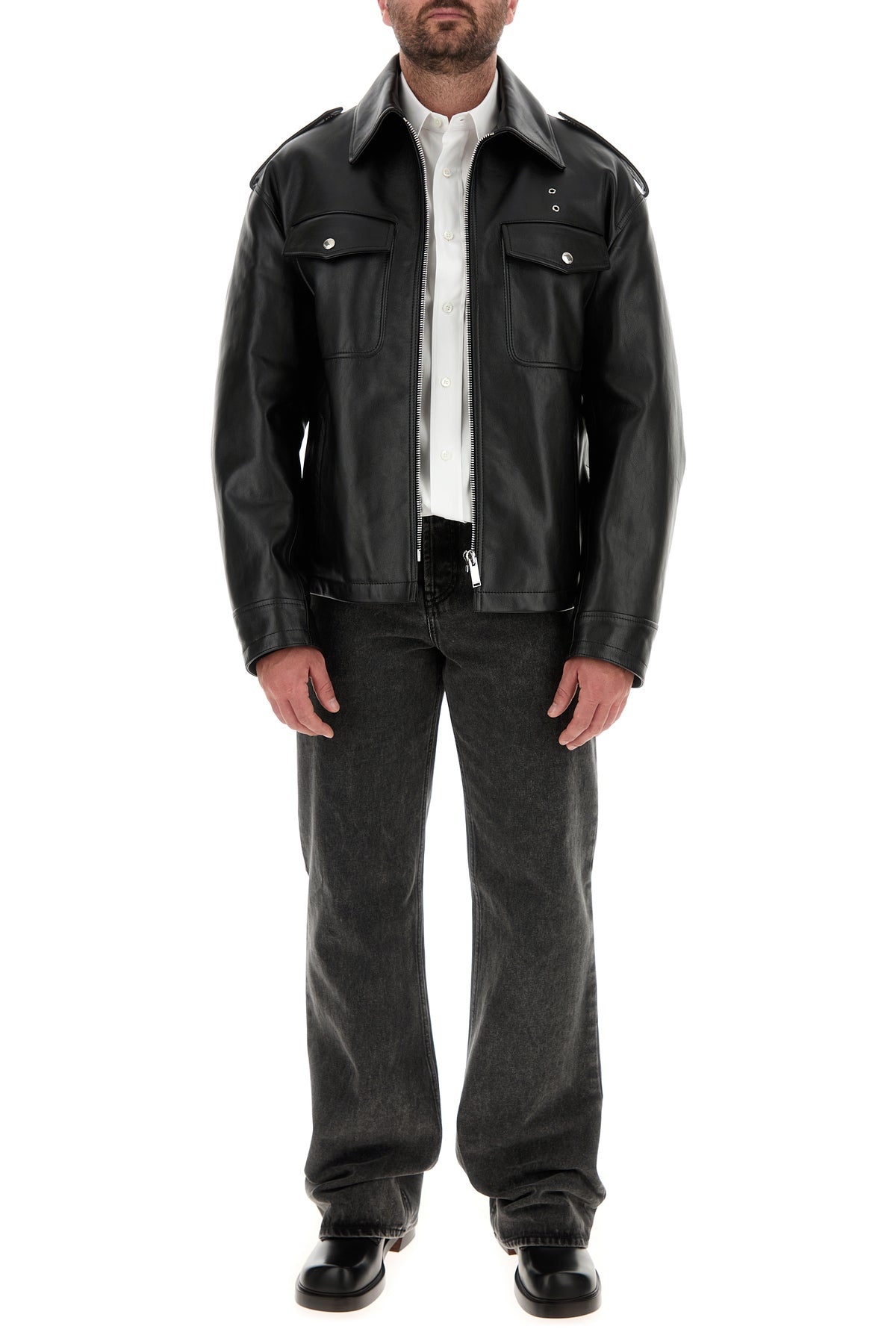 Black leather jacket - 6