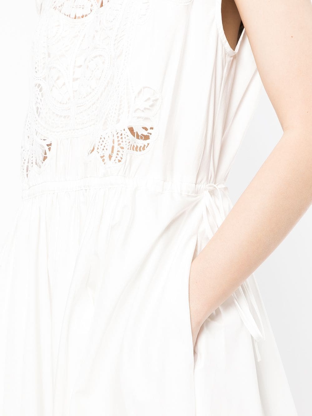 White Macrame Lace Organic Cotton Dress - 5
