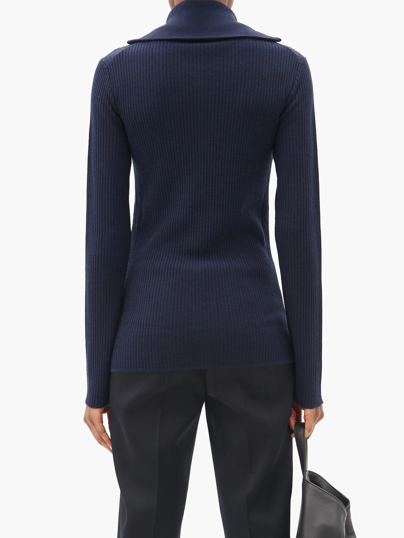 Half-zip ribbed wool sweater - 5