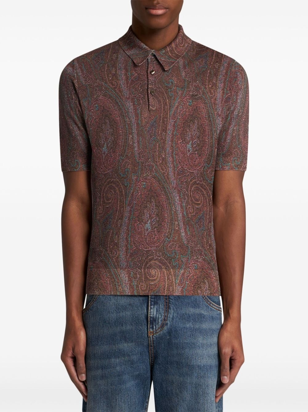 paisley-print polo shirt - 3