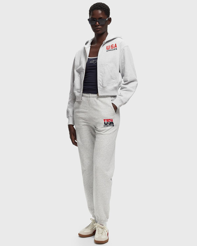 Sporty & Rich USA Athletics Cropped Zip Hoodie outlook