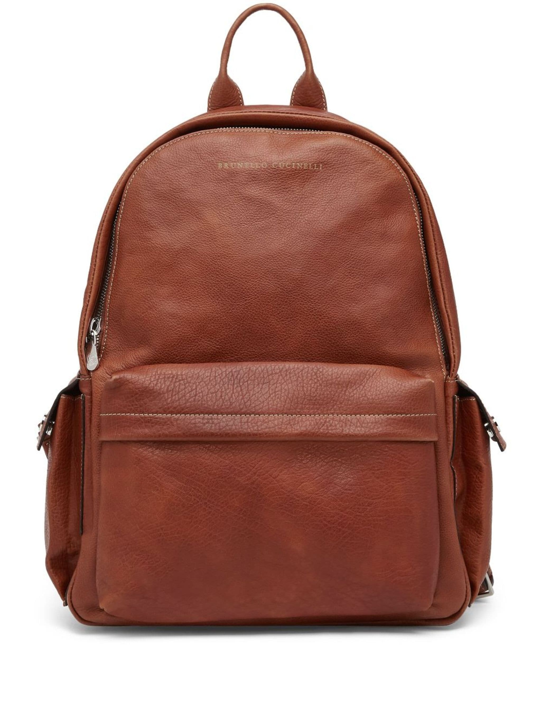 logo-stamp leather backpack - 1
