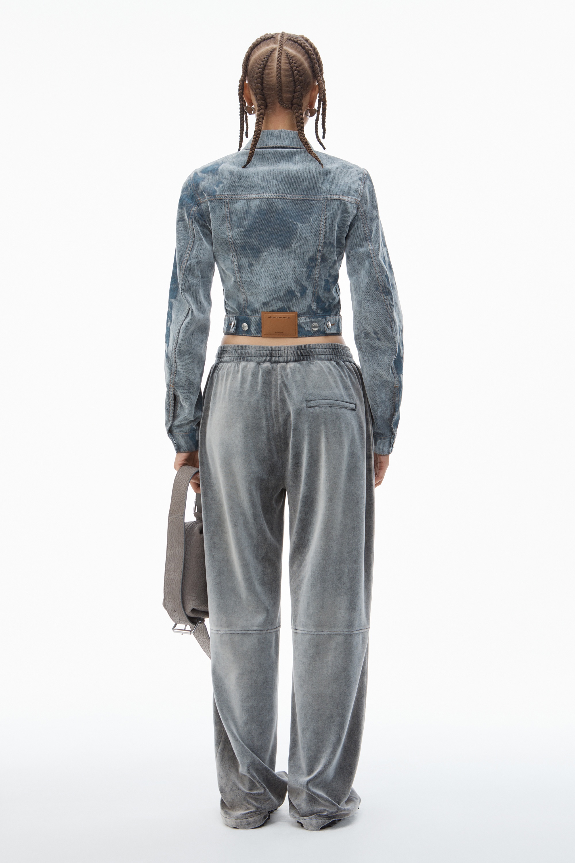 Slim Trucker Jacket in Flocked Denim - 5